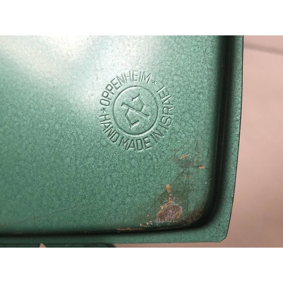 Vintage Mid-Century Metal Tray Oppenheim Hand Made Israel Fruit Bowl Grapes Wine - Picture 10 of 12